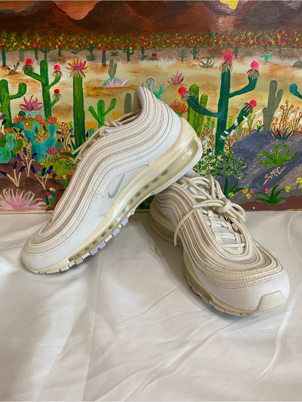 Nike Air Max 97 in Cream and Off-White, Women’s Size 10